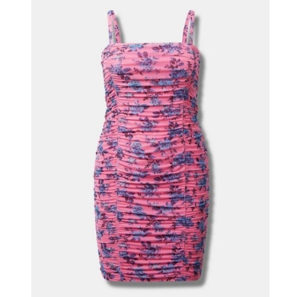 TORRID NWT Mini Mesh Shirred Bodycon Dress - Picture 1 of 5